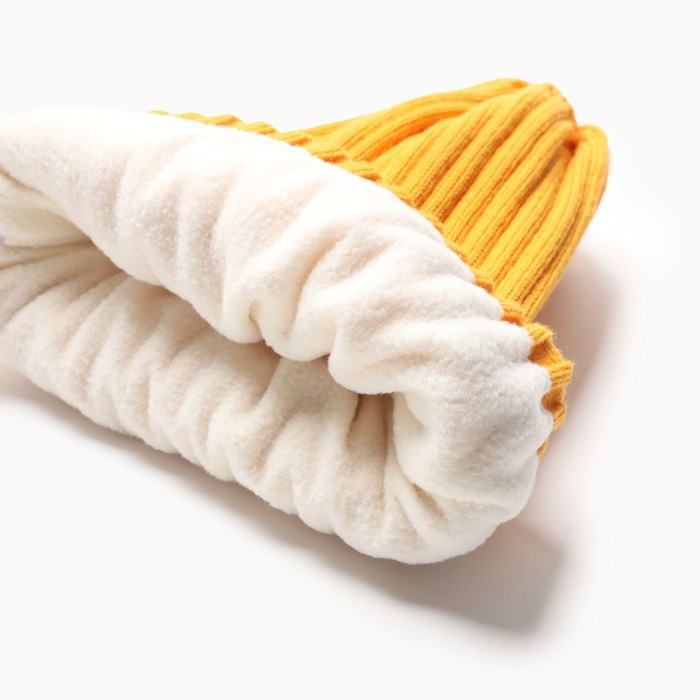 Шапка детская, цвет горчица, размер 48-52 Шапка детская, цвет горчица, размер 48-52