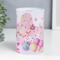 Копилка металл банка "Сладости" МИКС 12х8х8 см Копилка металл банка "Сладости" МИКС 12х8х8 см