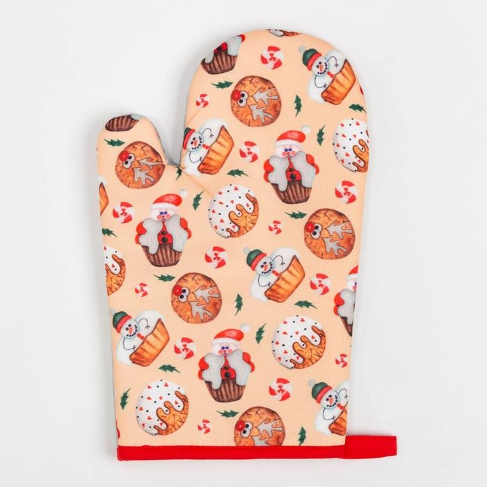 Кухонный новогодний набор Доляна Christmas прихватка 17*17см, варежка 26*16 см, фартук 60*80 см,100% п/э Кухонный новогодний набор Доляна Christmas прихватка 17*17см, варежка 26*16 см, фартук 60*80 см,100% п/э