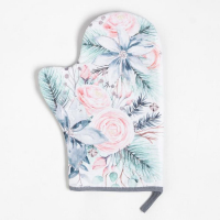 Набор кухонный Christmas flowers варежка-прихватка 20х28см, прихватка 19х19см,100% хлопок Набор кухонный Christmas flowers варежка-прихватка 20х28см, прихватка 19х19см,100% хлопок