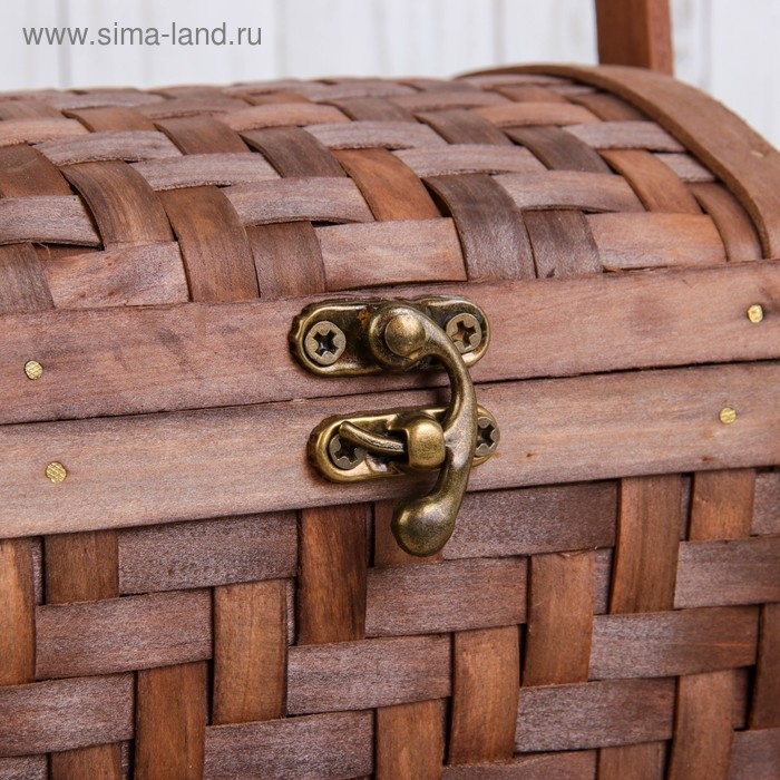 Сундук &laquo;Плетёнка&raquo;, с замком, 16&times;16&times;25 см, шпон