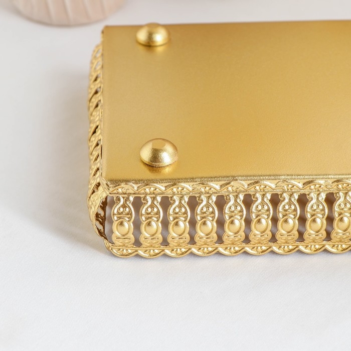 Поднос прямоугольный &laquo;Леонардо&raquo;, 25,5&times;14&times;3,5 см, цвет золотой