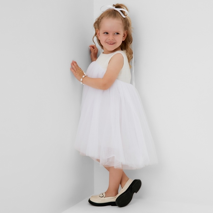 Платье для девочки MINAKU: PartyDress цвет белый, рост 116