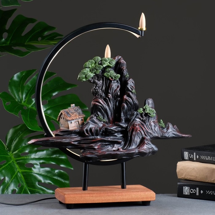 Подставка для благовоний Подставка для благовоний "Горы" 43х39см, с подсветкой USB