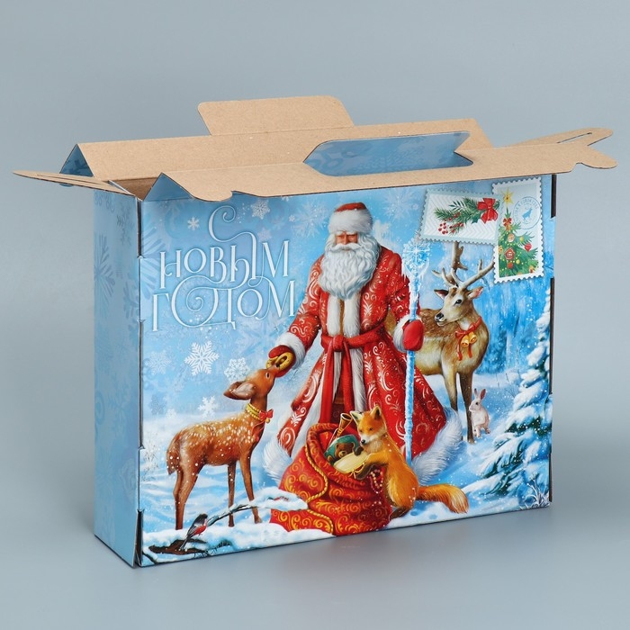 Коробка подарочная новогодняя складная &laquo;С новым годом&raquo;, 33.7 х 25.7 х 7.9 см, Новый год