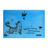 Набор папок-конвертов на кнопке А4, 160 мкм, ErichKrause Zen Cats, полупрозрачная, 4 шт., глянцевая, с принтом, микс Набор папок-конвертов на кнопке А4, 160 мкм, ErichKrause Zen Cats, полупрозрачная, 4 шт., глянцевая, с принтом, микс