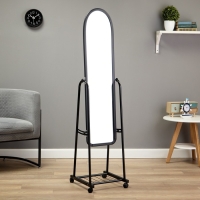 Зеркало напольное "Basic" , на колёсиках, 31 х 160см, черное Зеркало напольное "Basic" , на колёсиках, 31 х 160см, черное