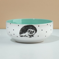 Глубокая тарелка керамическая &laquo;Ёжик&raquo;, 14.5 см, 550 мл