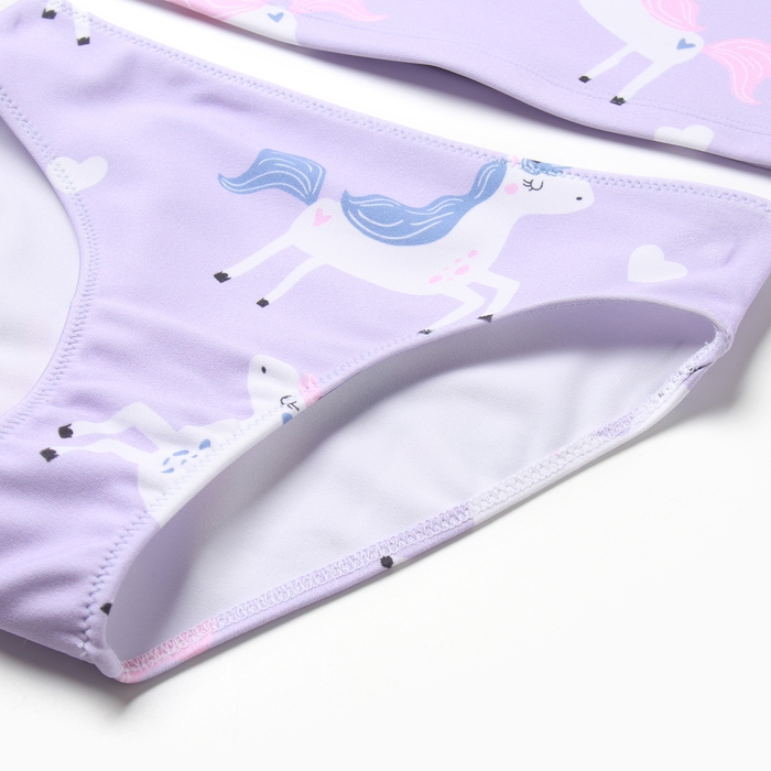 Купальник детский KAFTAN Купальник детский KAFTAN "Единороги", рост 110-116 см, лиловый