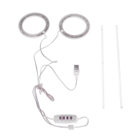 Фитосветильник светодиодный, 4 Вт, 5 В, в горшок, USB, полноспектральный, 2 круга Фитосветильник светодиодный, 4 Вт, 5 В, в горшок, USB, полноспектральный, 2 круга