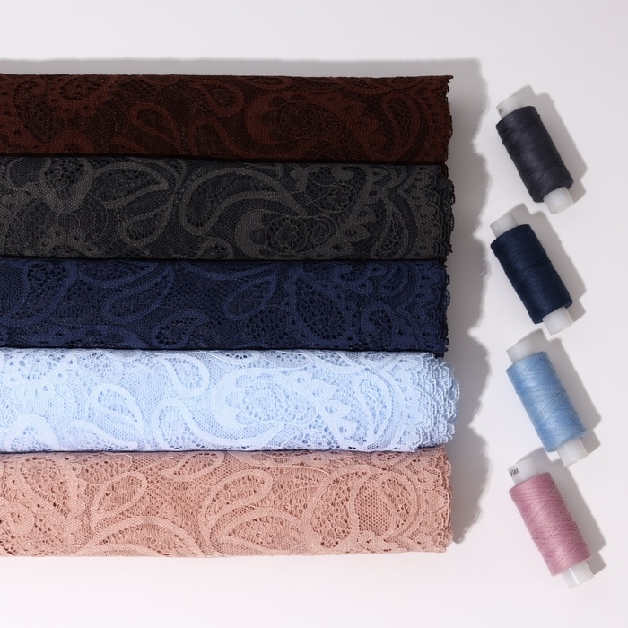 Кружевная эластичная ткань, 240 мм &times; 2,7 &plusmn; 0,5 м, цвет шоколадный