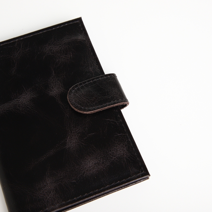 Обложка для автодокументов на кнопке, TEXTURA, цвет чёрный