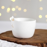 Набор из керамики &laquo;Улыбайся&raquo;: кружка 200 мл., блюдечко 18х11, цвет белый