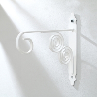 Кронштейн для кашпо кованый, 30 см, металл, белый Кронштейн для кашпо кованый, 30 см, металл, белый