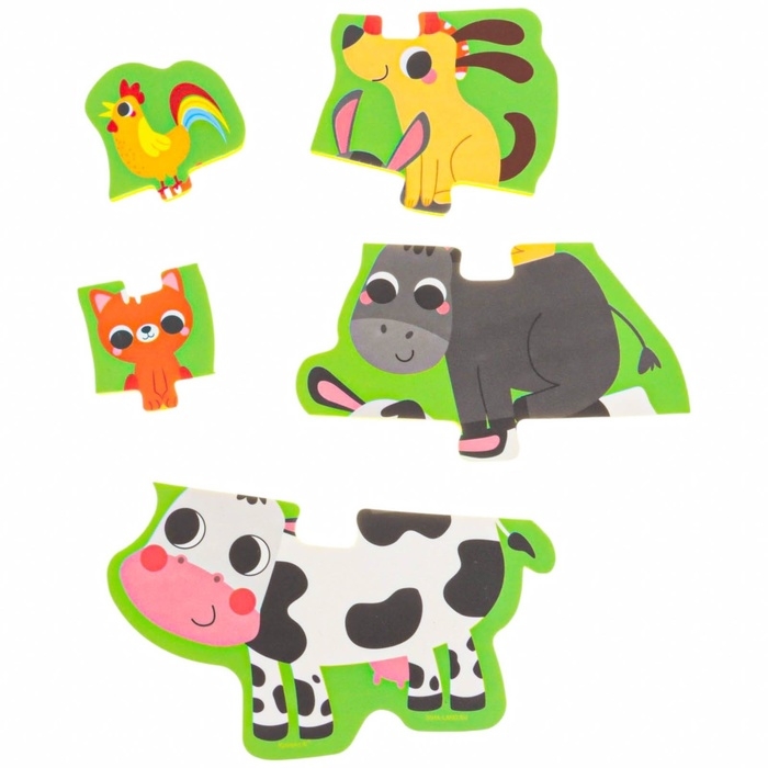 Мягкий пазл для малышей &laquo;Пирамидка: Животные фермы&raquo;, 5 деталей, Крошка Я