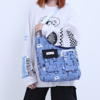 Шопер на молнии, цвет светло-синий Шопер на молнии, цвет светло-синий