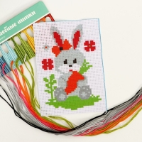 Вышивка крестиком для детей «Заяц», набор для творчества, 14 х 10 см Вышивка крестиком для детей «Заяц», набор для творчества, 14 х 10 см