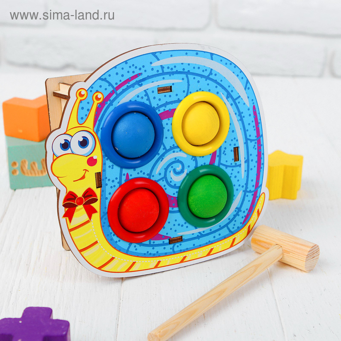 Стучалка-сортер &laquo;Улитка&raquo;, с молотком, МИКС