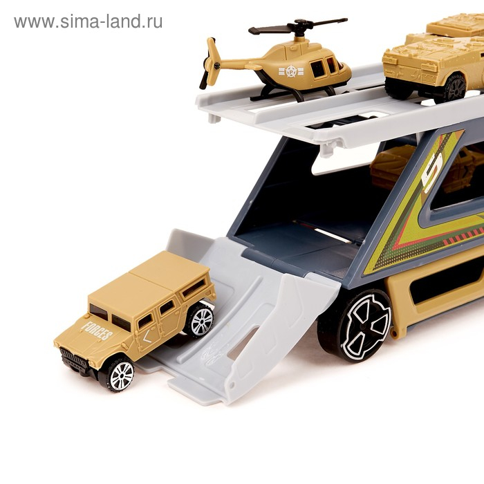 Грузовик «Трейлер» с 6 машинами и вертолетом Грузовик «Трейлер» с 6 машинами и вертолетом