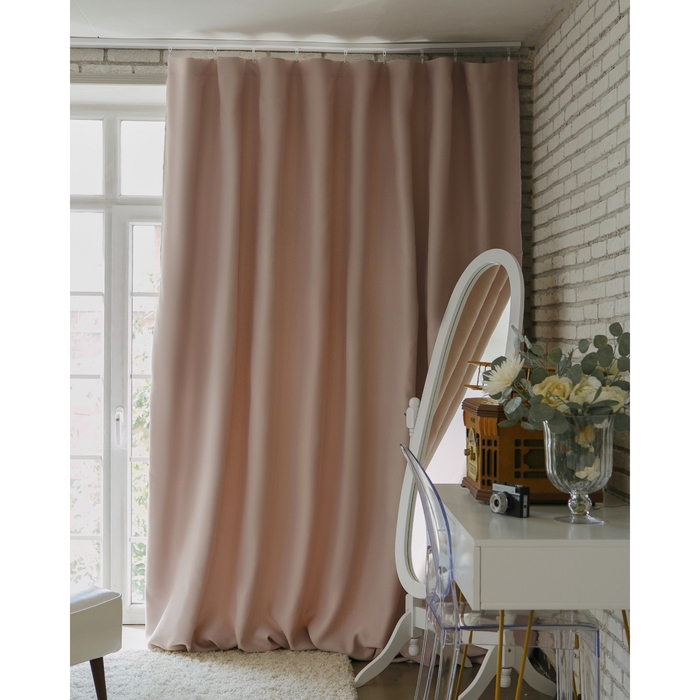 Штора портьерная &laquo;Этель&raquo; 270&times;300 см, блэкаут, цвет розовый металл, пл. 210 г/м&sup2;, 100% п/э