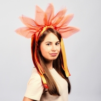 Карнавальный ободок &laquo;Лучистое солнце&raquo;, цвет красно-оранжевый