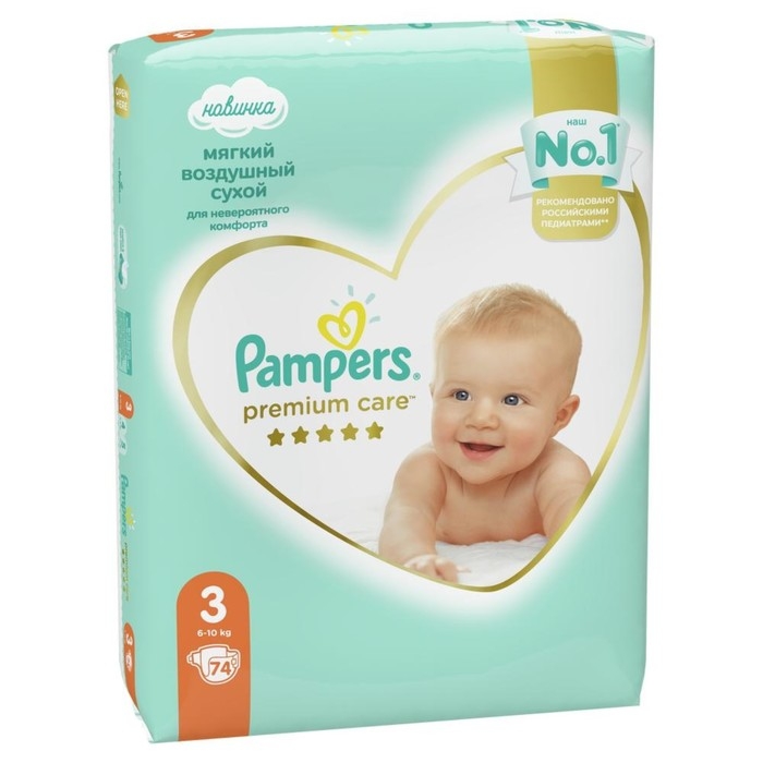 Подгузники Pampers Premium Care Размер 3, 74 шт. Подгузники Pampers Premium Care Размер 3, 74 шт.