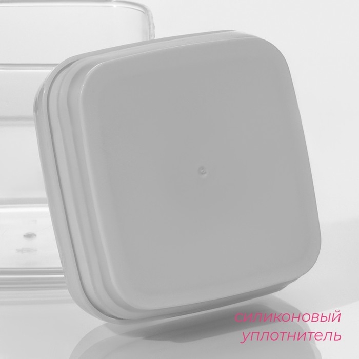 Банка для сыпучих продуктов с вакуумной крышкой Доляна, 500 мл, 9,5&times;9,5&times;10 см, цвет белый