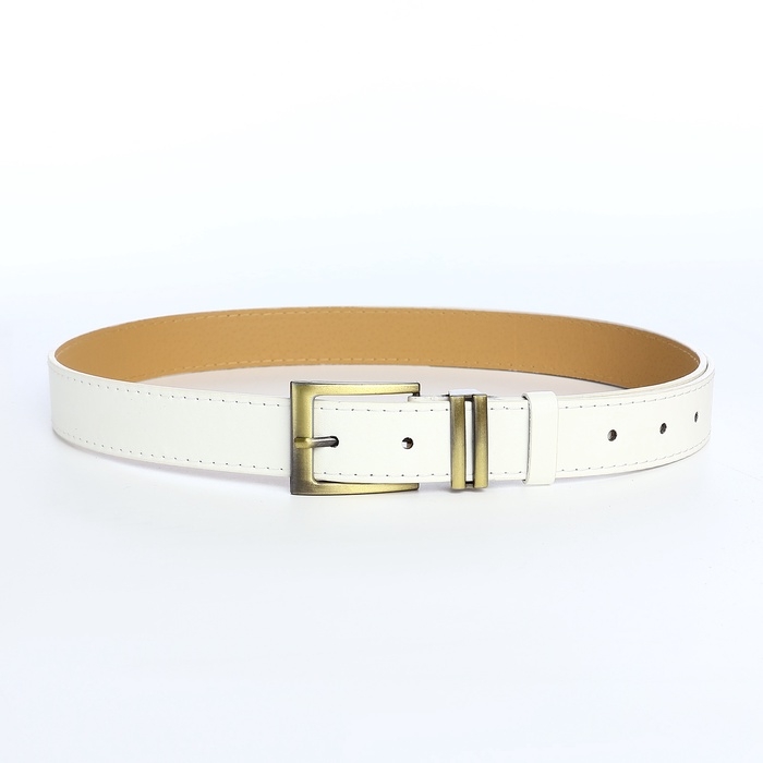 Ремень женский, ширина 2,5 см, винт, цвет белый