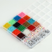 Набор для создания украшений, набор 24 цвета,1 шт. — 3 мм, 400 букв, леска, фурнитура, ножницы Набор для создания украшений, набор 24 цвета,1 шт. — 3 мм, 400 букв, леска, фурнитура, ножницы