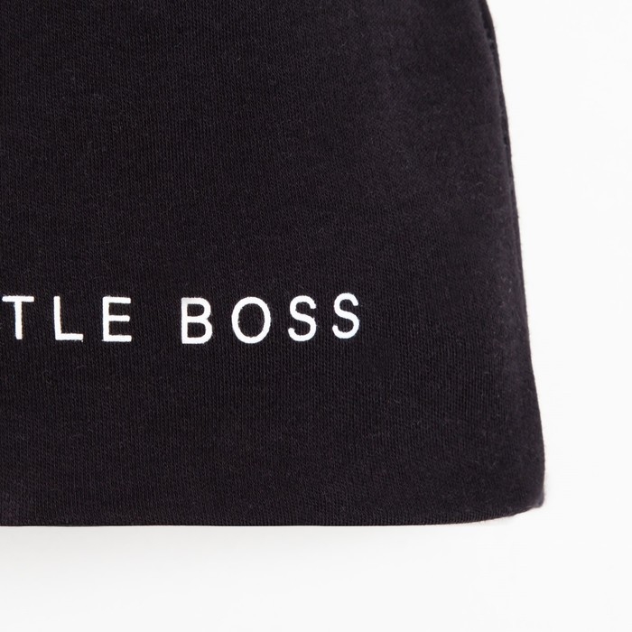 Комплект детский (джемпер, брюки, шапочка) Крошка Я "Little Boss", рост 74-80 см, цвет чёрный
