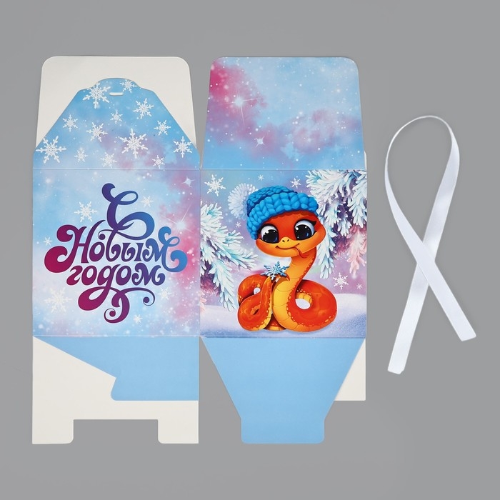 Новый год. Коробка подарочная новогодняя складная &laquo;Змея 2025&raquo;, 18 х 18 х 18 см, Новый год