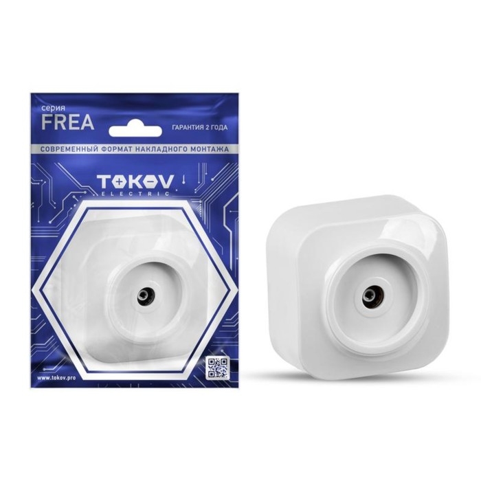 Розетка TV TOKOV ELECTRIC, Frea, 1-местная, IP20, АБС-пластик, белая, TKE-FR-A1C-C01 Розетка TV TOKOV ELECTRIC, Frea, 1-местная, IP20, АБС-пластик, белая, TKE-FR-A1C-C01