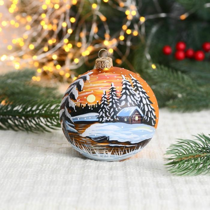 Ёлочный шар d-10 см "Холодное солнце"