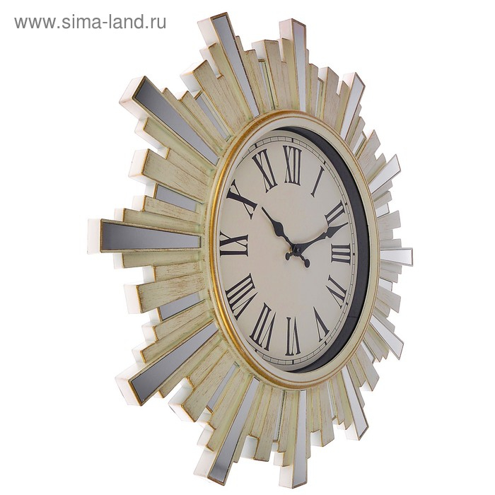Часы настенные интерьерные большие Часы настенные интерьерные большие "Лучики Солнца", d-58 см, белые