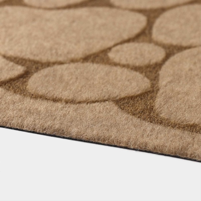 Коврик придверный Доляна &laquo;Камни&raquo;, без окантовки, 38&times;58 см, цвет бежевый