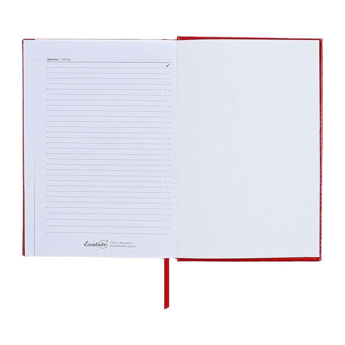 Ежедневник недатированный А5, 160 листов ESCALADA, твердая обложка из искусственной кожи, блинтовое тиснение, ляссе, блок 70г/м2, красный
