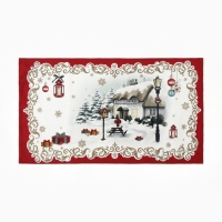 Набор подарочный Этель "Снежная деревенька": полотенце 40х70, ложка кух., доска кух.