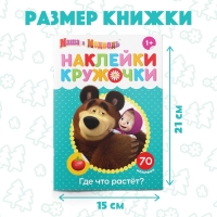 Наклейки-кружочки &laquo;Где что растёт?&raquo;, 16 стр., А5, Маша и Медведь