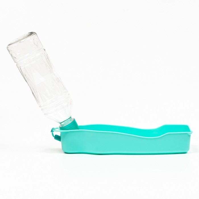 Автопоилка прогулочная с фигурной бутылочкой, 450 мл, бирюзовая Автопоилка прогулочная с фигурной бутылочкой, 450 мл, бирюзовая