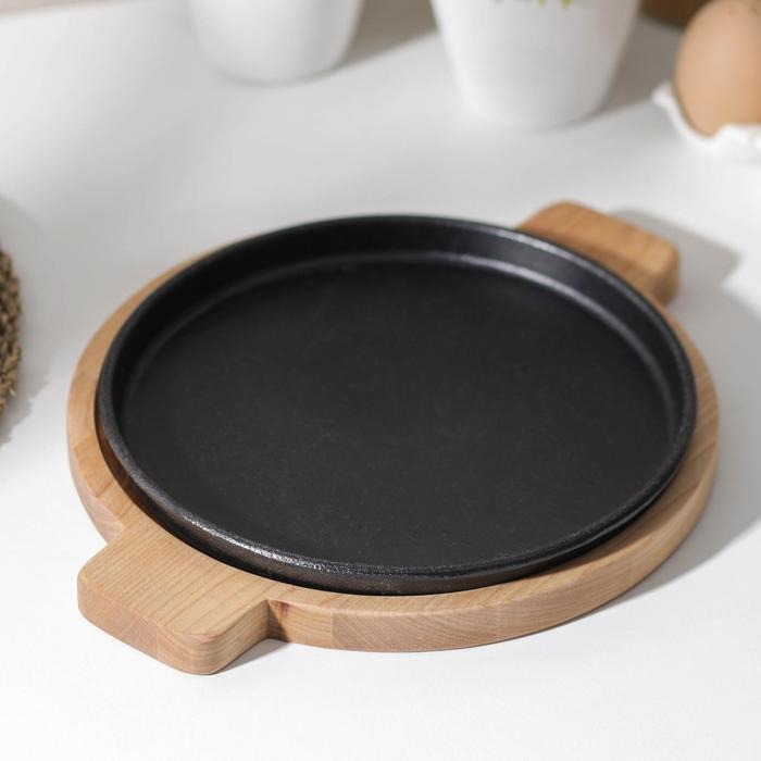 Подставка для сковороды Adelica, 30&times;24&times;1,8 см, внутренний диаметр 22 см, берёза