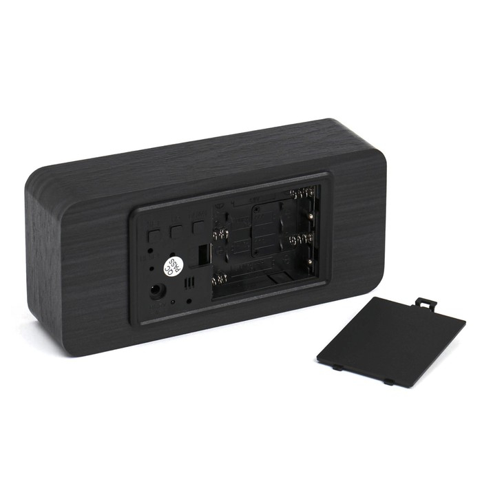 Часы - будильник электронные Часы - будильник электронные "Цифра-Т" настольные с термометром, деревянные, ААА, USB