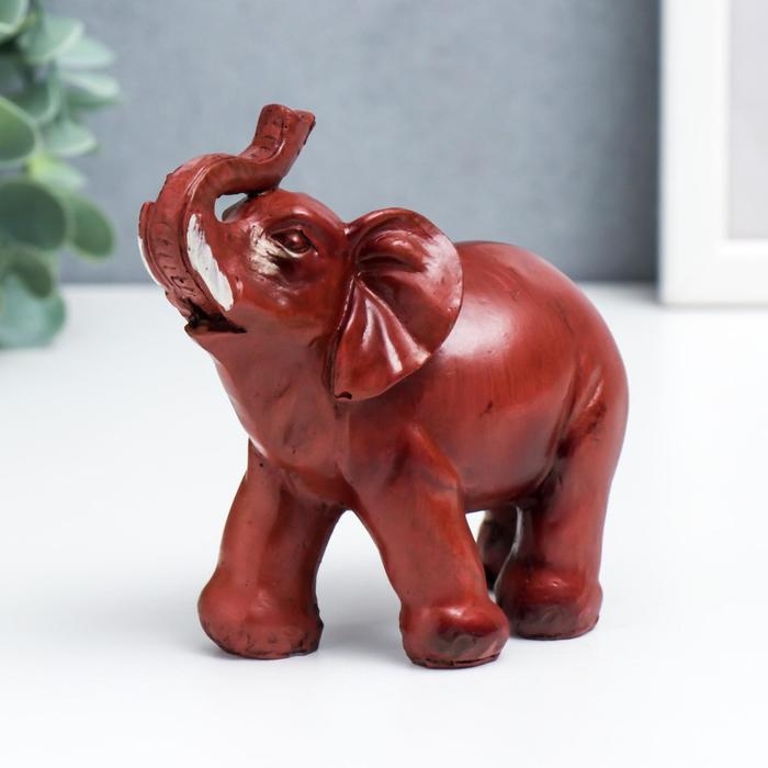 Сувенир полистоун под красное дерево набор 7 шт "Стадо слонов" 9;7,5;7;6,5;5,3, 4,8,4 см