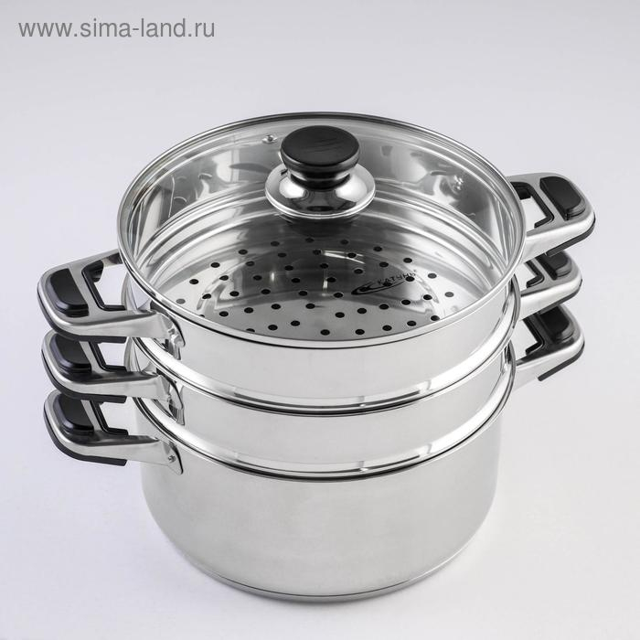 Мантоварка «Алтын», 10,7 л, d=24 см, 2 секции, капсульное дно, стеклянная крышка, индукция Мантоварка «Алтын», 10,7 л, d=24 см, 2 секции, капсульное дно, стеклянная крышка, индукция