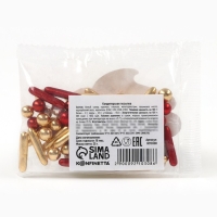 Посыпка кондитерская: золотая, красная, серебряная, 25 г.