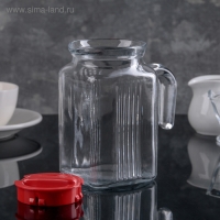 Кувшин стеклянный &laquo;Фриго&raquo;, 600 мл, пластиковая красная крышка
