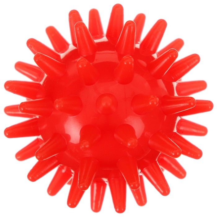 Массажёр ONLYTOP &laquo;Ёжик&raquo;, d=5 см, 17 г, цвет красный