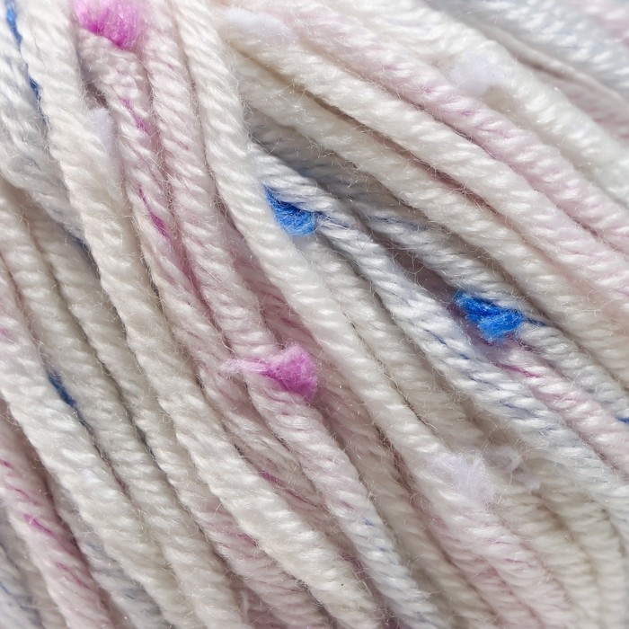 Пряжа 60% акрил, 30% кашемир, 10% шёлк "Веснушки" 50 гр 80 м цвет 03А белая