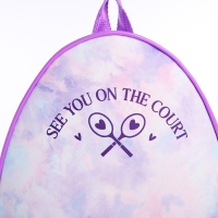 Рюкзак детский для девочки &laquo;Теннисные ракетки&raquo;, 23х20,5 см, отдел на молнии, цвет сиреневый