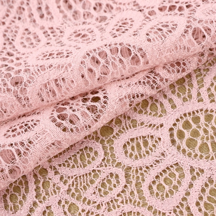 Кружевная эластичная ткань, 190 мм × 2,7 ± 0,5 м, цвет пудровый Кружевная эластичная ткань, 190 мм × 2,7 ± 0,5 м, цвет пудровый