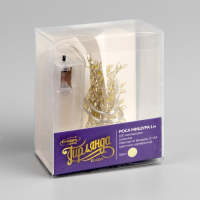 Гирлянда &laquo;Мишура&raquo; 1 м роса, IP20, серебристая нить, 100 LED, 2 режима, батарейки AAх3 (нет в комплекте), свечение тёплое белое